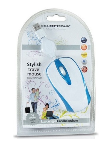 Conceptronic CLLMTRAVCOBL mouse USB tipo A Ottico 800 DPI
