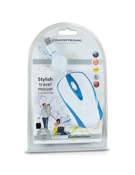 Conceptronic CLLMTRAVCOBL mouse USB tipo A Ottico 800 DPI