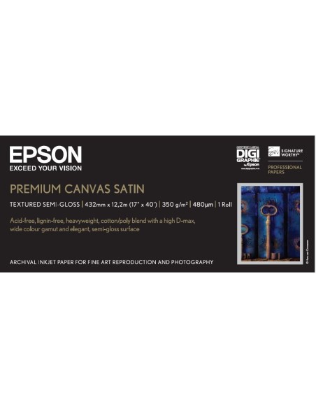 Epson Premium Canvas Satin, in rotoli da 43,18cm (17'') x 12, 19m