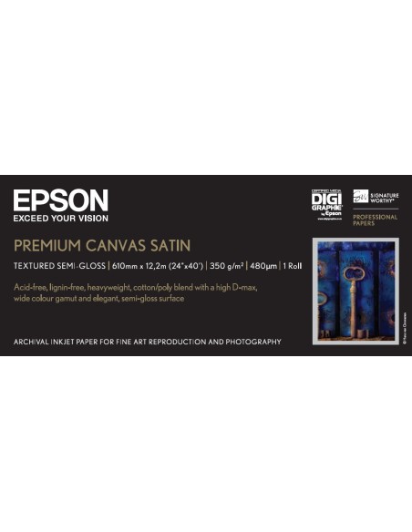 Epson Premium Canvas Satin, in rotoli da 60, 96cm (24'') x 12, 19m.