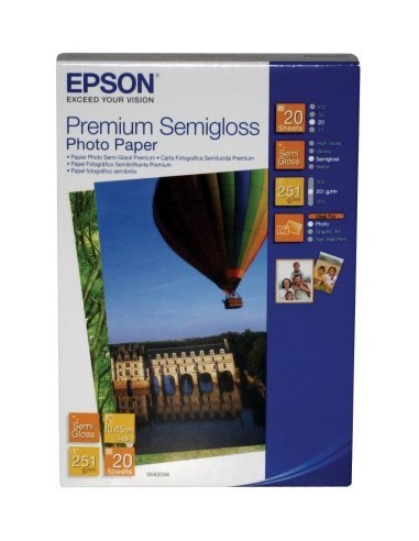 Epson Premium Semigloss Photo Paper, 100 x 150 mm, 251g m², 20 sheets