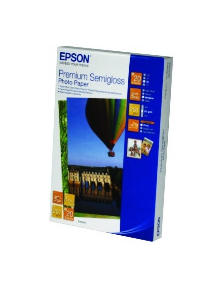 Epson Premium Semigloss Photo Paper, 100 x 150 mm, 251g m², 20 sheets