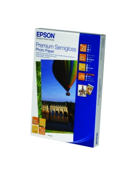 Epson Premium Semigloss Photo Paper, 100 x 150 mm, 251g m², 20 sheets