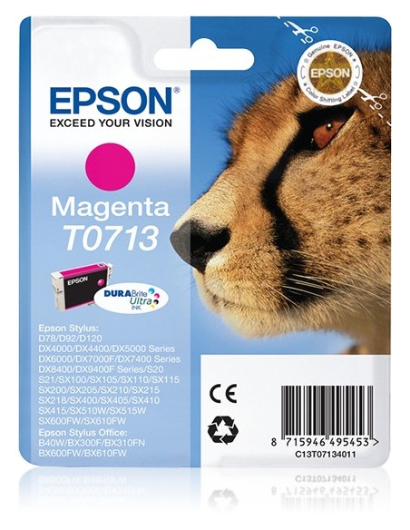 Epson Cheetah Cartuccia di inchiostro Magenta T0713 DURABrite Ultra Ink
