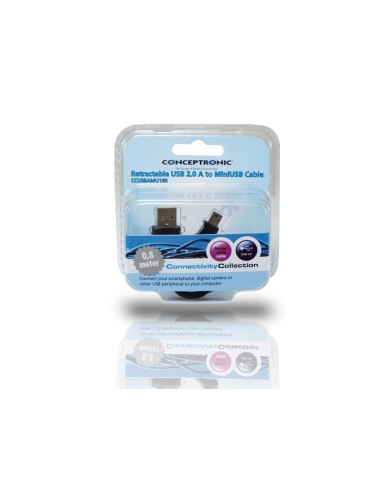 Conceptronic Retrackable USB 2.0 A to MiniUSB Cable