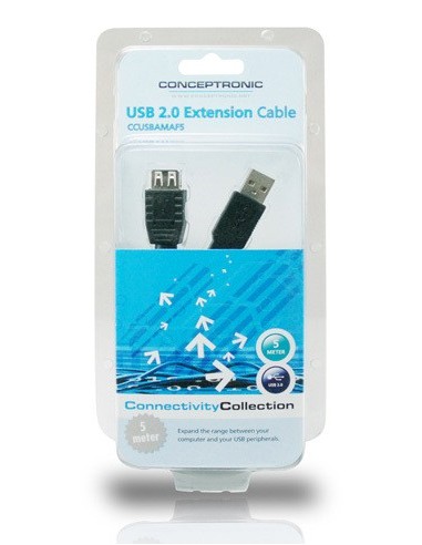 Conceptronic CCUSBAMAF5 cavo USB 5 m USB 2.0 USB A Nero