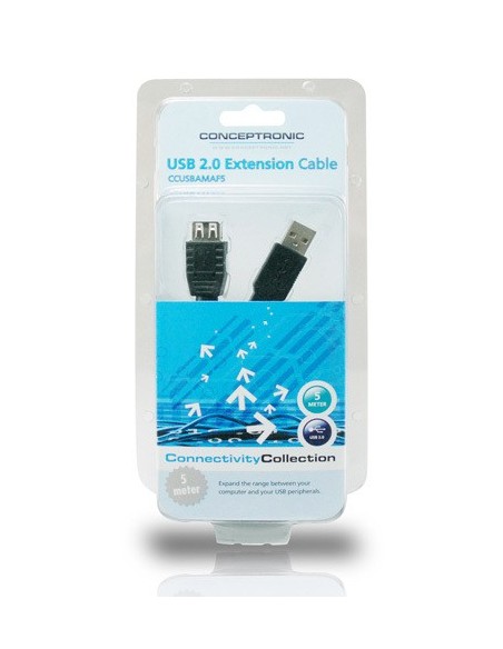 Conceptronic CCUSBAMAF5 cavo USB 5 m USB 2.0 USB A Nero