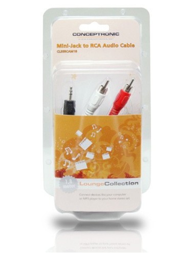 Conceptronic CL35RCAM18 cavo audio 1,8 m RCA 3.5mm Nero