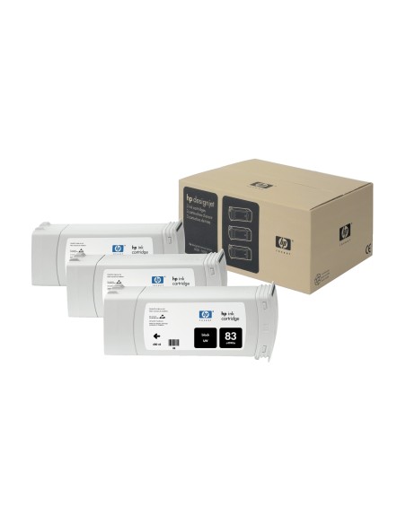 HP 83 3-pack 680-ml Black DesignJet UV Ink Cartridges cartuccia d'inchiostro 3 pz Originale Nero