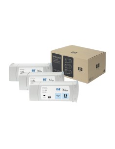 HP 83 3-pack 680-ml Light Cyan DesignJet UV Ink Cartridges cartuccia d'inchiostro 3 pz Originale Ciano chiaro