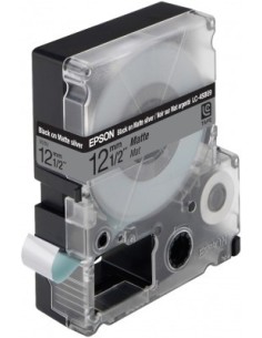 Epson Nastro fondo Argento per testo Nero matte 12 9