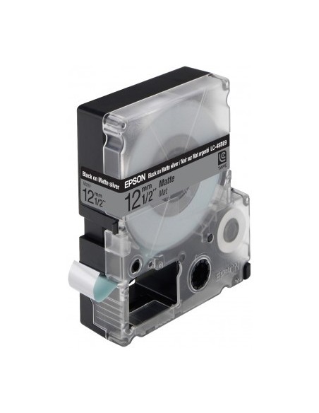 Epson Nastro fondo Argento per testo Nero matte 12 9