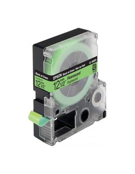 Epson Nastro fondo fluorescente verde per testo Nero 12 9