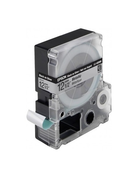 Epson Nastro fondo Argento per testo Nero 12 9