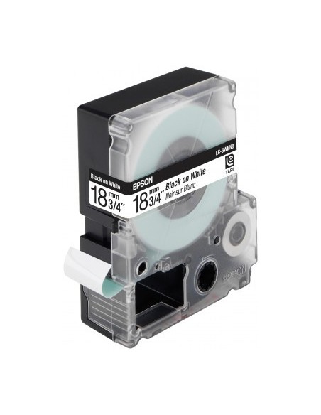 Epson Nastro fondo Standard bianco per testo Nero 18 9