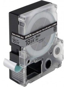 Epson Nastro fondo Argento matte per testo Nero matte 18 9