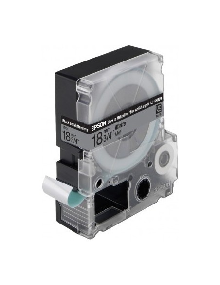 Epson Nastro fondo Argento matte per testo Nero matte 18 9