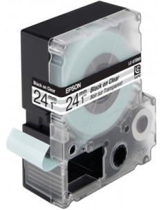 Epson Nastro fondo Trasparente per testo Nero 24 09