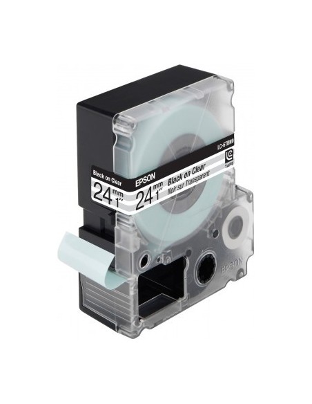 Epson Nastro fondo Trasparente per testo Nero 24 09
