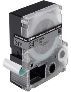 Epson Nastro fondo Argento matte per testo Nero matte 24 09