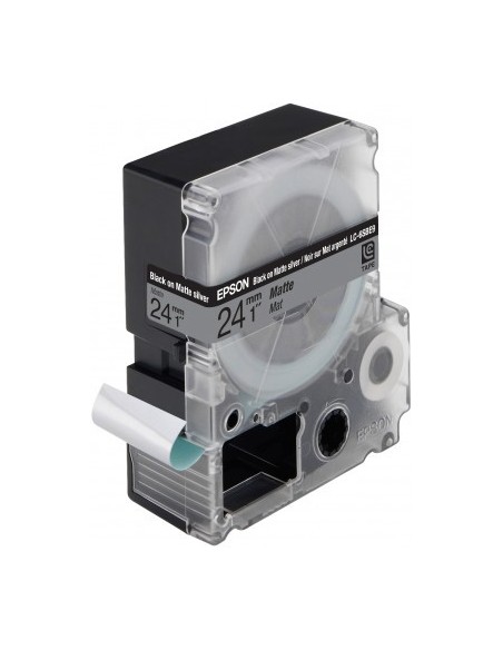 Epson Nastro fondo Argento matte per testo Nero matte 24 09