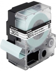 Epson Nastro fondo Trasparente per testo Nero 36 9