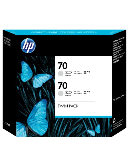 HP 70 2-pack 130-ml Light Gray DesignJet Ink Cartridges cartuccia d'inchiostro 2 pz Originale