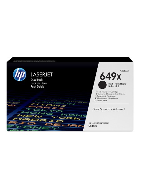 HP Confezione da 2 cartucce originali di Toner nero ad alta capacità LaserJet 649X