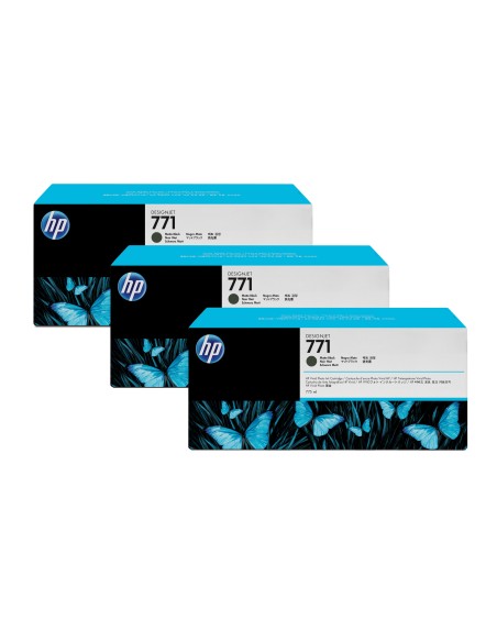 HP 771 3-pack 775-ml Matte Black DesignJet Ink Cartridges cartuccia d'inchiostro 3 pz Originale Nero opaco