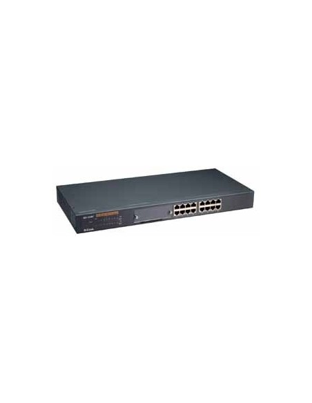 D-Link 16-port 10 100M NWay Rack Mountable, Auto-negotiation of MDI MDIX Cross Over and IEEE 802.3x Flow Control Non gestito 1U