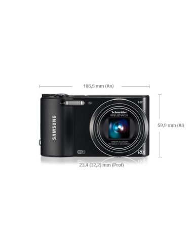Samsung WB WB150F 1 2.3" Fotocamera compatta 14,2 MP CCD 4320 x 3240 Pixel Nero