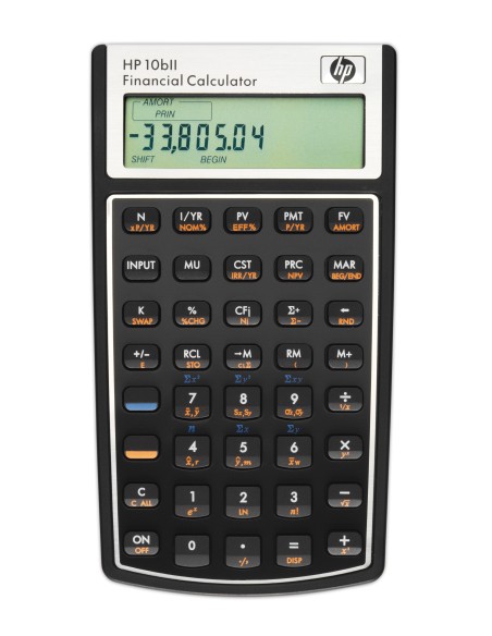 HP 10bII calcolatrice Tasca Calcolatrice finanziaria Nero, Bianco