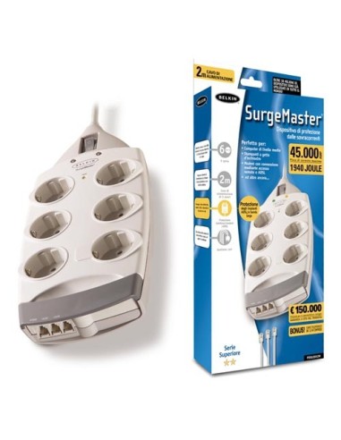 Belkin SurgeMaster Bianco 230 presa(e) AC 200-230 V 2 m