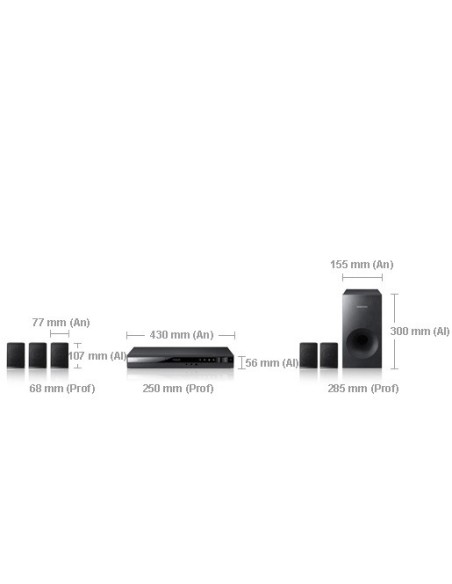 Samsung HT-E330 sistema home cinema 5.1 canali 300 W Compatibilità 3D Nero