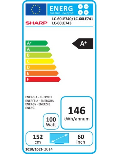 Sharp LC-60LE743E TV Hospitality 152,4 cm (60") Full HD Nero 20 W