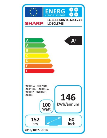 Sharp LC-60LE743E TV Hospitality 152,4 cm (60") Full HD Nero 20 W