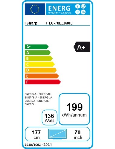 Sharp LC-70LE838E TV Hospitality 177,8 cm (70") Full HD Nero 20 W