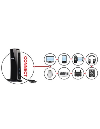 Toshiba Dynadock U3 Cablato USB 3.2 Gen 1 (3.1 Gen 1) Type-A Nero