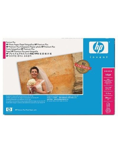 HP Papel fotográfico satinado Premium Plus 286 gramos -20 hojas A2+ 458 mm x 610 mm (18 x 24 pulg.) carta fotografica