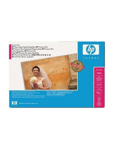 HP Papel fotográfico satinado Premium Plus 286 gramos -20 hojas A2+ 458 mm x 610 mm (18 x 24 pulg.) carta fotografica