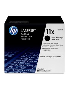 HP 11X 2-pack High Yield Black Original LaserJet Toner Cartridges cartuccia toner 2 pz Originale Nero