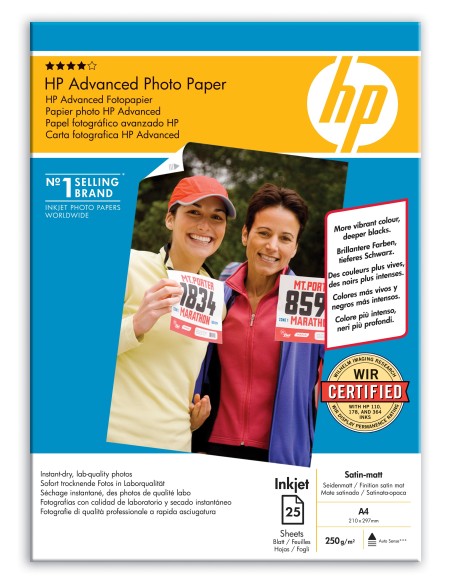HP Advanced Satin-matt carta fotografica A4 Bianco Satinata opaca