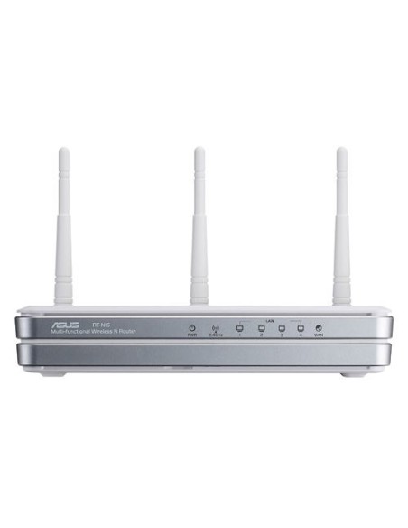 ASUS RT-N16 router wireless Gigabit Ethernet Argento, Bianco