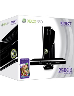Microsoft 250GB Xbox 360 Slim + Kinect Adventures Wi-Fi Nero