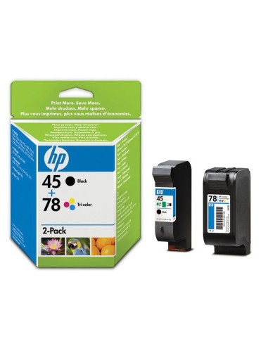 HP 45 78 cartuccia d'inchiostro 2 pz Originale Nero, Ciano, Magenta, Giallo