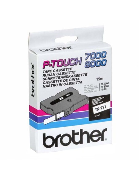 Brother TX-221 nastro per etichettatrice Nero su bianco