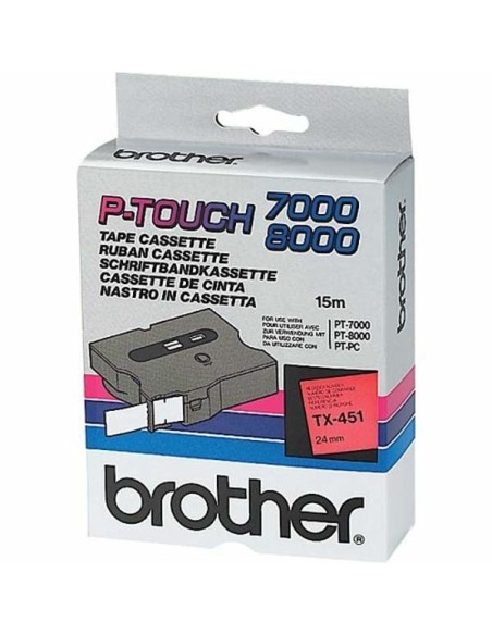 Brother TX-451 nastro per etichettatrice Nero su rosso