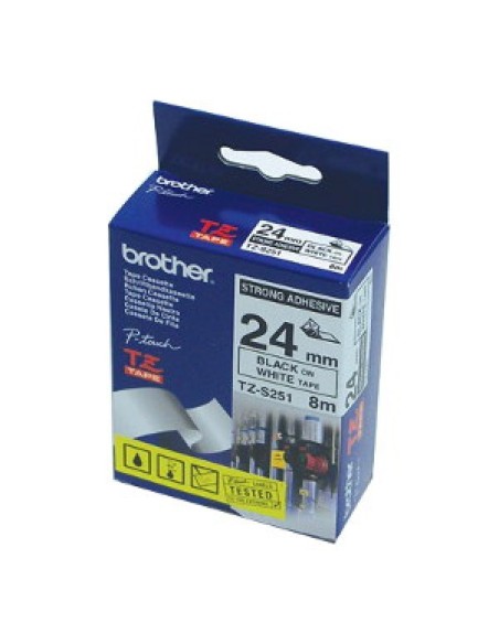 Brother TZ-S251 nastro per etichettatrice Nero su bianco
