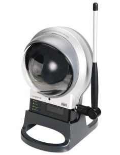 Cisco Wireless-G Pan Tilt Zoom (PTZ) Internet Video Camera  2-Way Audio webcam 640 x 480 Pixel Nero, Argento