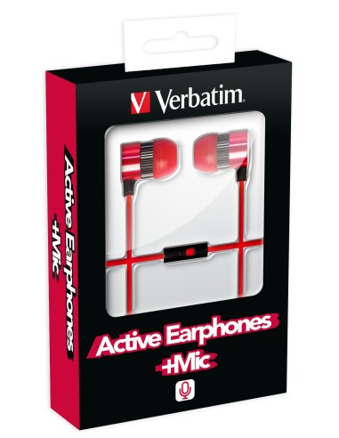 Verbatim Auricolari attivi con microfono - Rosso